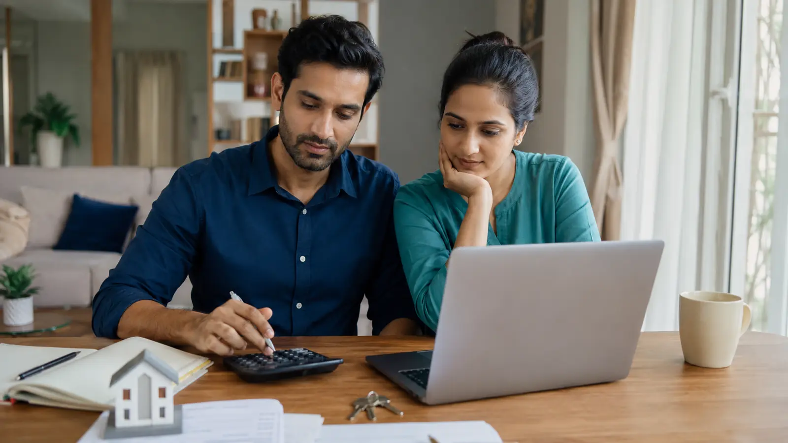 Indian home buyers mapping monthly salary and commitments to a realistic property budget