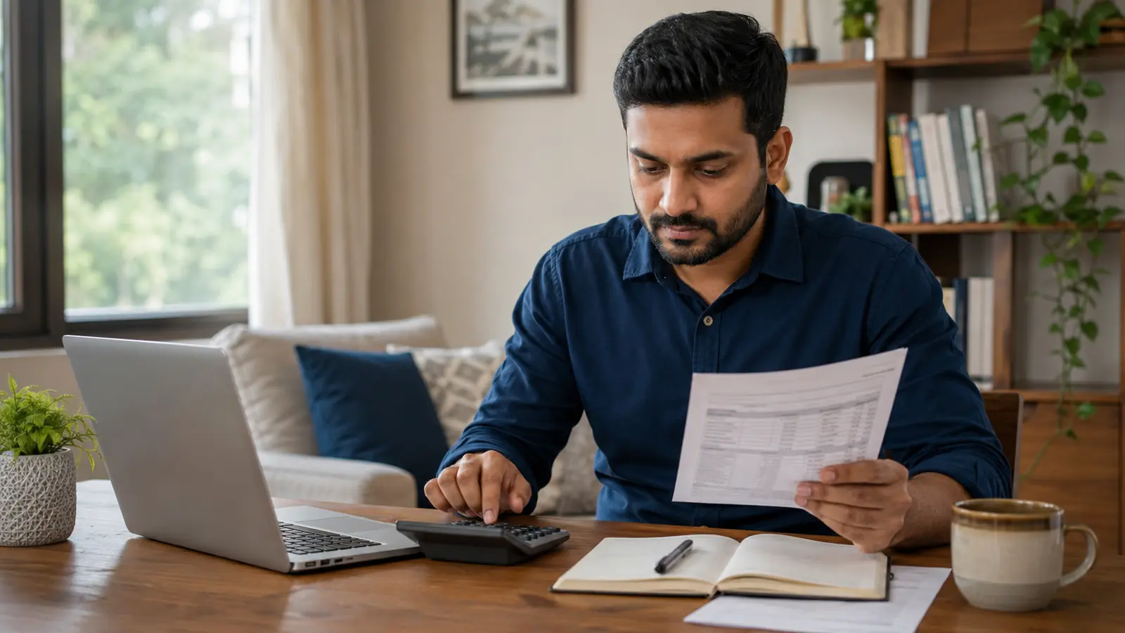 Indian professional calculating income tax on a salary under the new tax regime